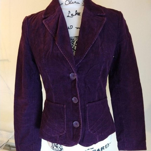 Plum Corduroy Blazer - Picture 1 of 10